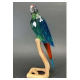 Swarovski Crystal Paradise Collection "Macaw", on Wood Base, 9"h