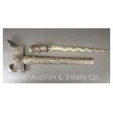 Unique Vet Bring Back Style Sword, Hand Carved Sheath and Handle, 19.5" Long