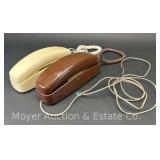 (2) Vintage Wall Phones, Brown and White