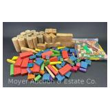Group of Wood Blocks and Tinker Toys