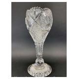Cut Crystal Vase, 12"h