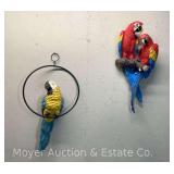 (2) Decorative Parrot Wall Hangings, One Has Damage to Feet, 18"-21"h