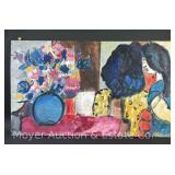 Abstract Painting on Canvas, Unframed, 24"x40"