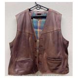 Orvis Leather Vest, Cotton Lining, Size: XXL