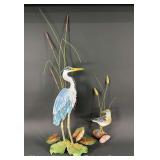 (2) Bovano of Cheshire Enamel Art Wall Hangings of Birds, 19"-36"h