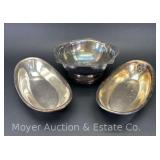 (3) Pieces of US Navy Silver Plate, From USS Saratoga, See Photos for Sticker on Bottom, 10"-12"w