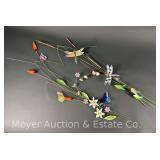 (2) Bovano of Cheshire Enamel Art Wall Hangings of Butterflies and Dragon Flys, 35"h