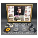 Elvis Presley Shadow Box, with 2 Phantom Tickets, First Day Covers, Includes Some Albums, Etc.