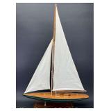 Willis & Lowe Wooden Model Sailboat, with Original Box, 23"w