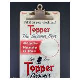 Vintage Topper Pilsner Beer Advertising Clip Board