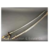 Reproduction Model 1840 Style Calvary Saber, Marked INDI, with Scabbard, 40" Long