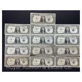 (13) 1957 Series $1 Silver Certificates