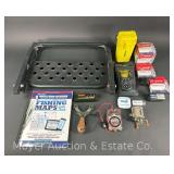 Crosman CO2 Cartridges, Fishing Reel, Harmonica, WNY Fishing Book, Compass, Etc.