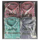 (4) New Orvis Button Up Shirts, Size XL