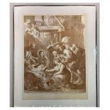 Framed "Adoration of Shepards" Etching, 29"x23" Overall
