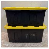 (2) Large HDX Totes with Lids, 30"x20"x14"