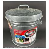 6 Gallon Metal Bucket with Lid, Appears New