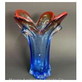 Art Glass Vase, 9"h