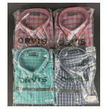 (4) New Orvis Button Up Shirts, Size XL