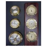 Group of Decorative Nautical Style Thermometers, Barometers and Hygrometers, 4"w