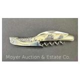 Sam McDowell "Friendly Island" Scrimshaw Carved Pocket Knife, 2006