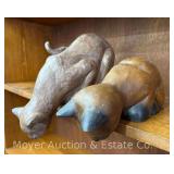 Wood and Composite Cat Statues, 10"-15" Long