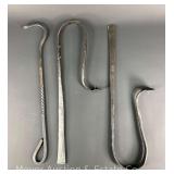 Pair of Wrought Iron Candle Sconces and Fire Poker, 22" Long/High