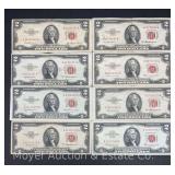 (8) Red Seal $2 Bills