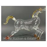 Art Glass Horse Decanter, 14"w