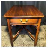 Cherry Single Drawer Side Table, 21”x26” Top x 26”h
