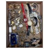 Group of Cuff Links, Tie Bars, Wrist Watches, Etc.
