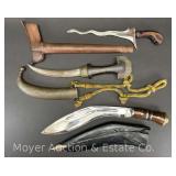 (3) Vet Bring Back Style Knives, 13-15" Long