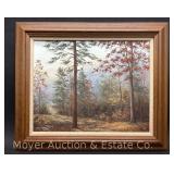 Ann Klaus Framed Oil on Board Landscape Painting, 21"x25"