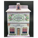 Lenox Village Coffee Canister, 1990s, 8.5"h