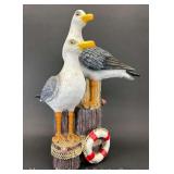 Decorative Composite Seagull Statue, 20"h