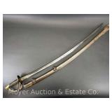 Sheble & Fisher Model 1840 Calvary Saber, with Scabbard, Marked Philadelphia, 41" Long