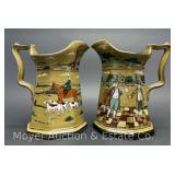 (2) Buffalo Pottery 'Deldare' Pitchers, 8'h