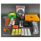 Group of Gun Cleaning Supplies, Holsters, Ear Protection, Etc.