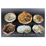 (6) Pieces of Hand-painted Nippon China Bowls and Dishes, 7'-10'w