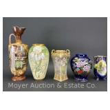 Group of China Vases and Pitcher, 5.5'-12'h