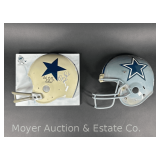 Vintage Autographed Dallas Cowboys Half Helmet, with Other Cowboys Half Helmet