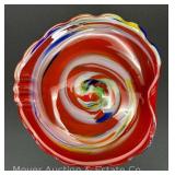 Art Glass Dish, 9'w