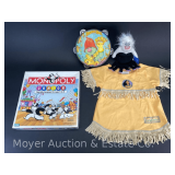 1984 Fraggle Rock Doozer Tambourine, 8'w, with Monopoly, Dress-up, and Stuffed Toy