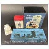 Black Hawk Roman Cornicen and Civil War Pewter Figures, and Atlas U47 1939 Die-Cast Model