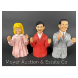 (3) Vintage Childcraft 1968 Rubber Hand Puppets, 7.5'-9'h