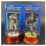 (2) The Collectors Showcase WW2 Soldiers, Metal and Resin, 1/16th Scale, with Original Boxes