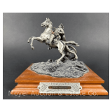 Chilmark 'J.E.B. Stuart' Pewter Statue, F.J. Barnum 1988, No. 1101/2500, 7'w x 6'h