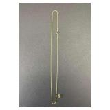 14k Yellow Gold Chain and 14k Yellow Gold Pendant Setting, 0.8dwt. Total
