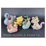 (8) Figural Animal Pottery Planters, 3.5'-8'h