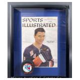1959 Andy Bathhate Sports Illustrated Magazine and Signed New York Ranger Puck, in Shadow Box
